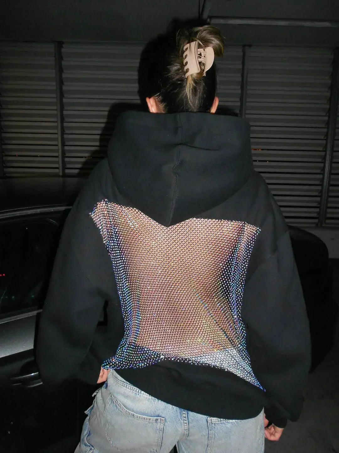 LUMINA™ | Crystal open-Back Hoodie