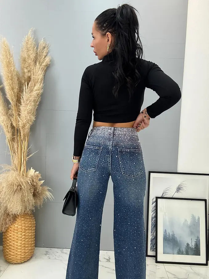Amelie | Mitternacht Glitzer Jeans