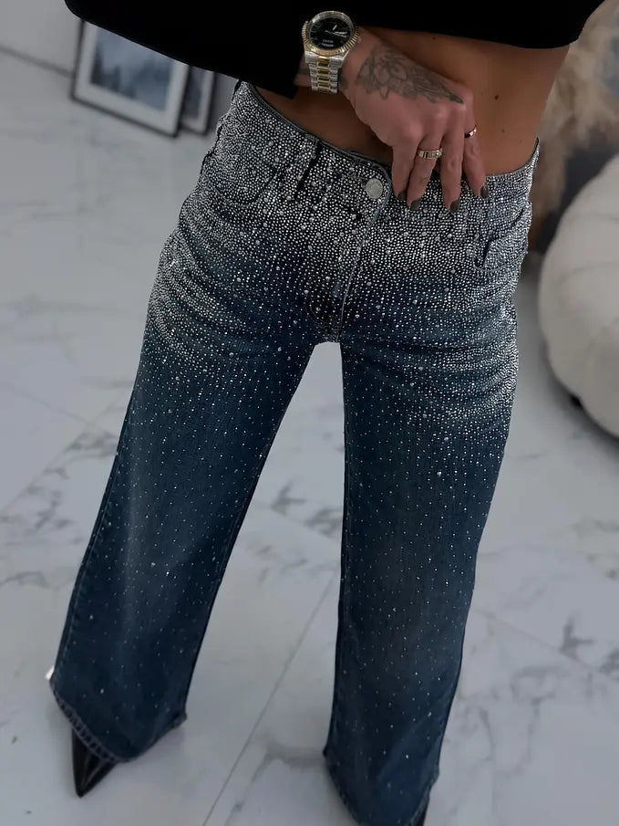 Amelie | Mitternacht Glitzer Jeans