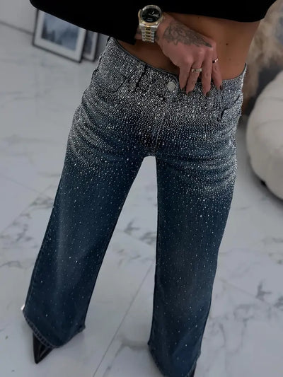 Amelie | Mitternacht Glitzer Jeans